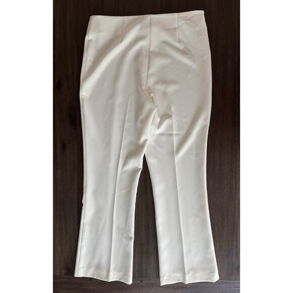 Estelle and Finn Stretch Crepe Ankle Pant Ivory Invisible Front Zip Women's 6 - Picture 2 of 8